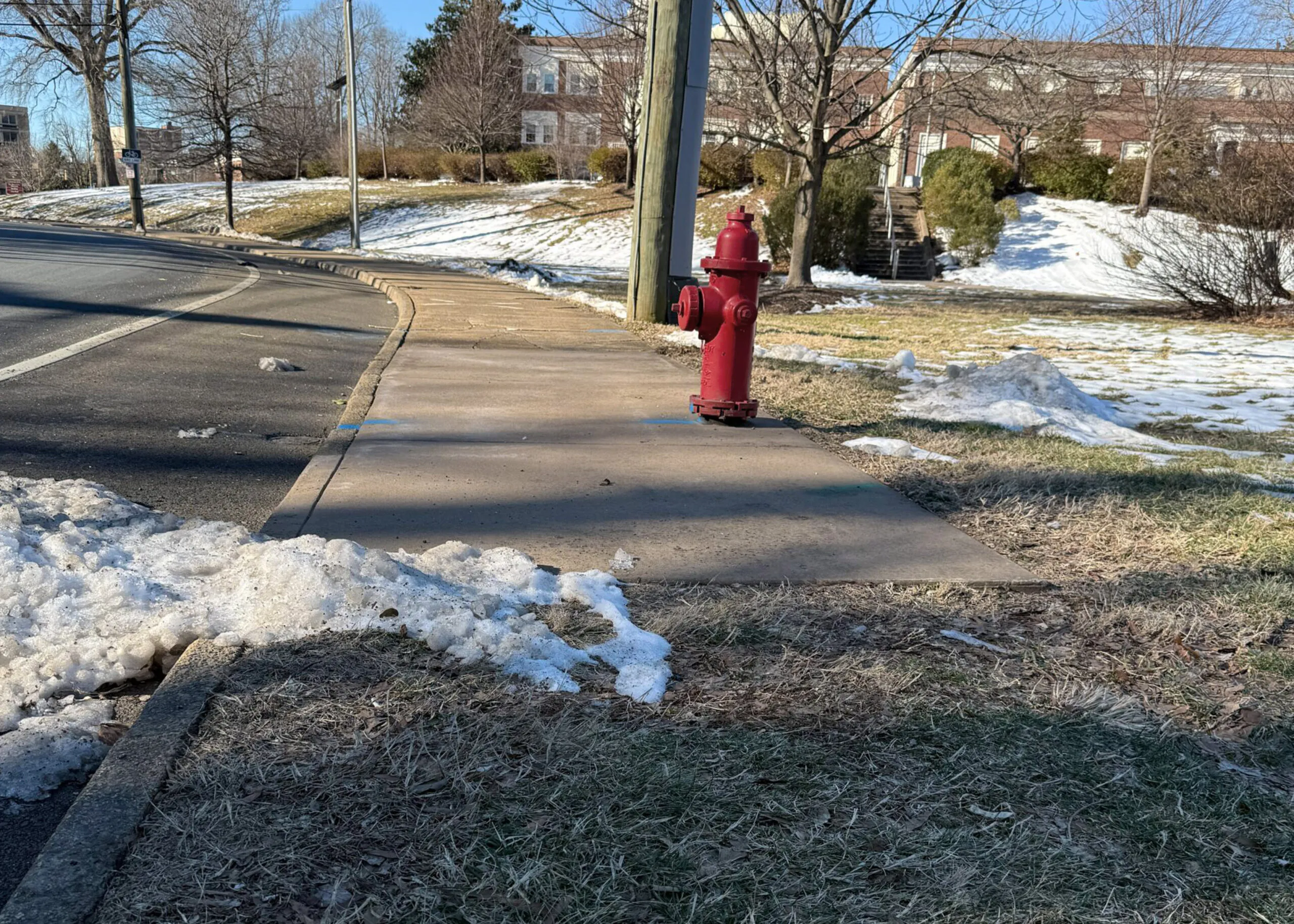 A sidewalk in the county